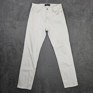 Abercrombie & Fitch 90s Straight Mens Jeans 30x34 Off White Vintage Stretch